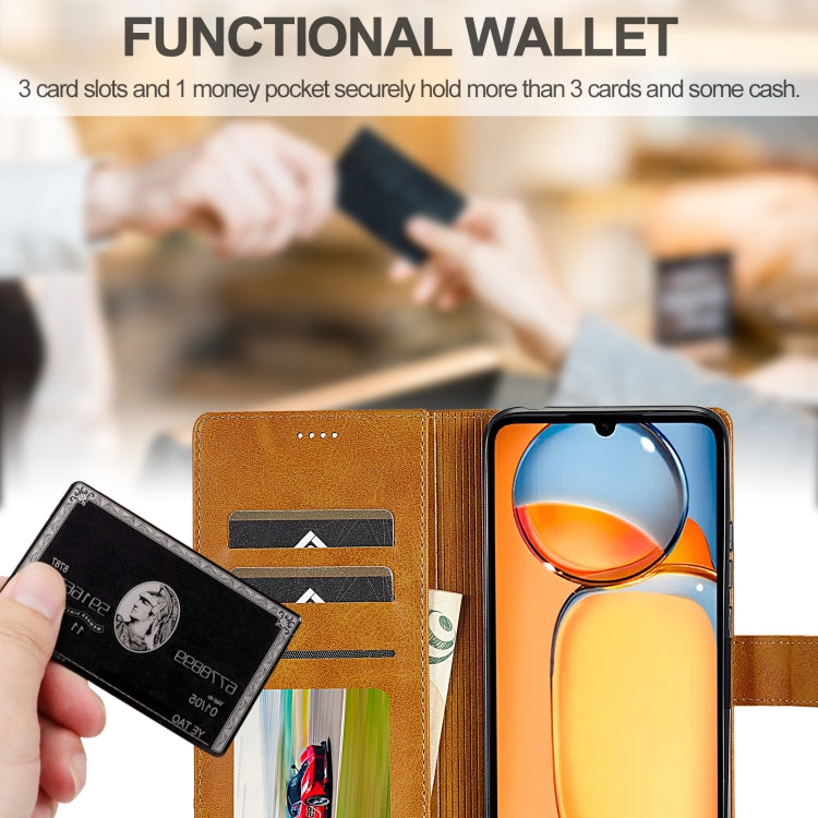 For Xiaomi 14T LC.IMEEKE Calf Texture Leather Phone Case