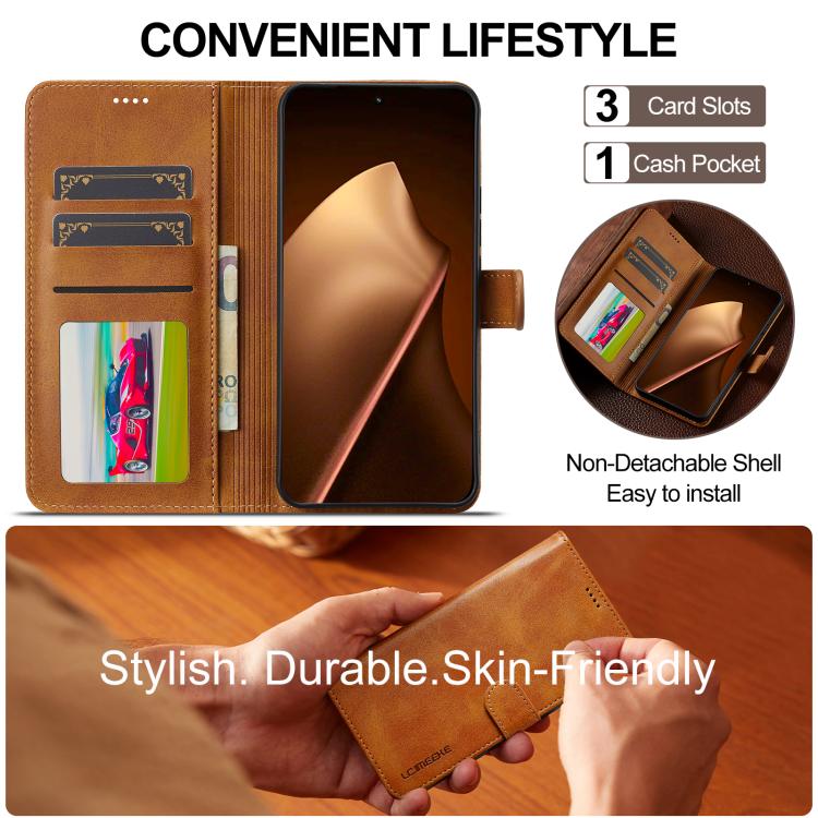 For Xiaomi 15T Pro 5G LC.IMEEKE Calf Texture Leather Phone Case