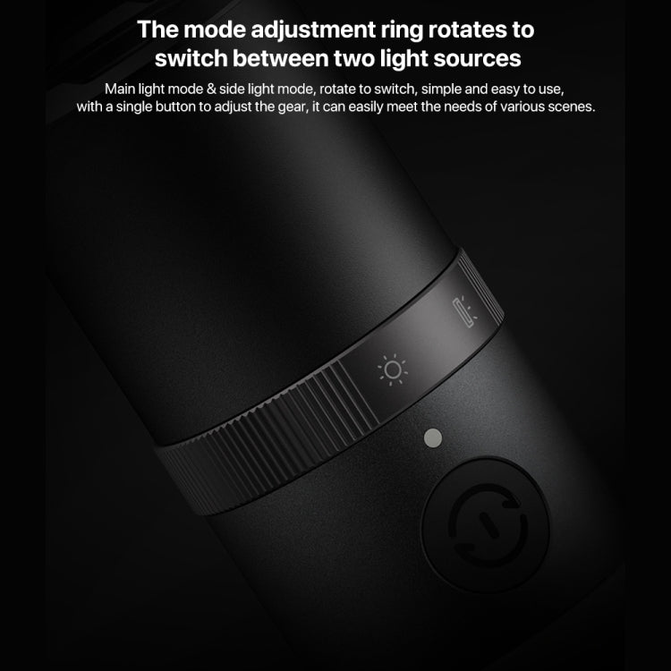 Original Xiaomi Mijia Multifunctional Flashlight 1000LM IPX4 with Side Light - Black