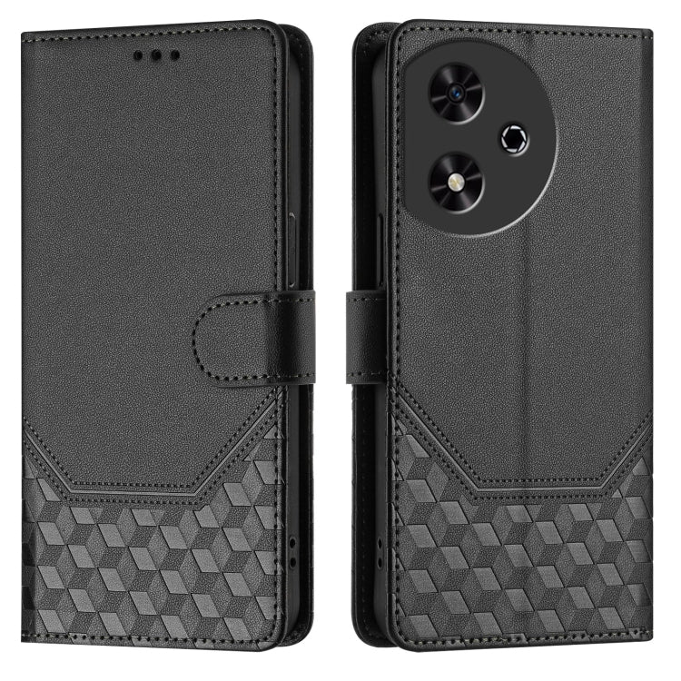 For Honor Play 50 Honeycomb Embossing RFID Leather Phone Case