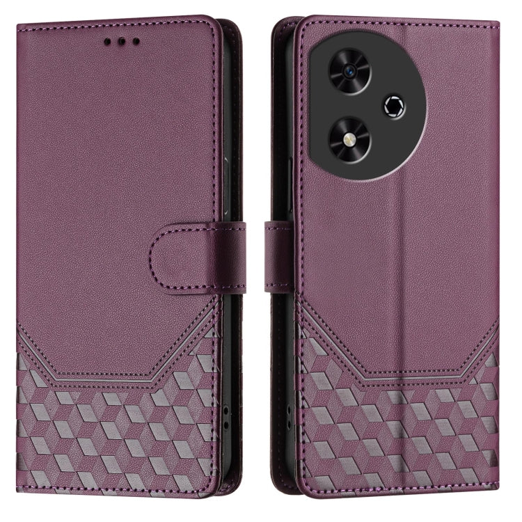 For Honor Play 50 Honeycomb Embossing RFID Leather Phone Case