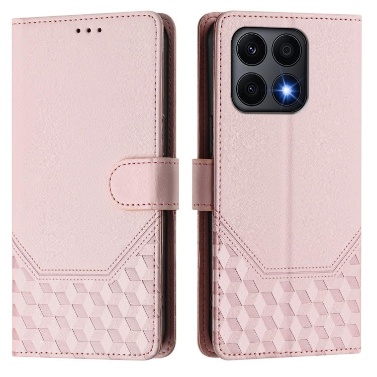 For Honor X8a / X8 5G / X6 4G / X6s 4G Honeycomb Embossing RFID Leather Phone Case