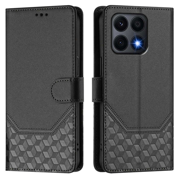For Honor X8a / X8 5G / X6 4G / X6s 4G Honeycomb Embossing RFID Leather Phone Case