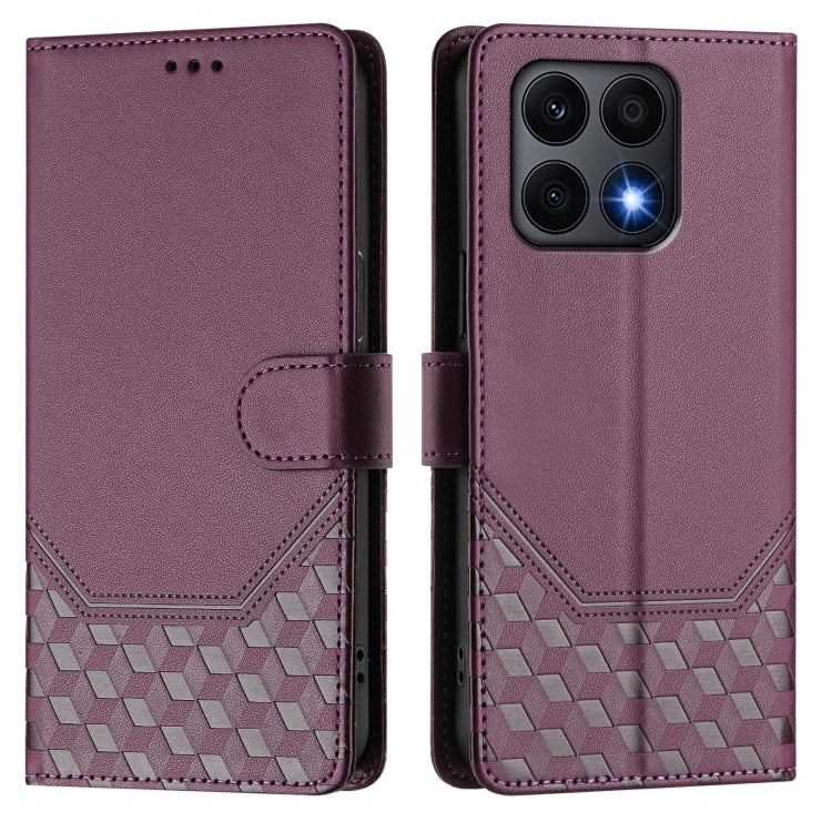 For Honor X8a / X8 5G / X6 4G / X6s 4G Honeycomb Embossing RFID Leather Phone Case