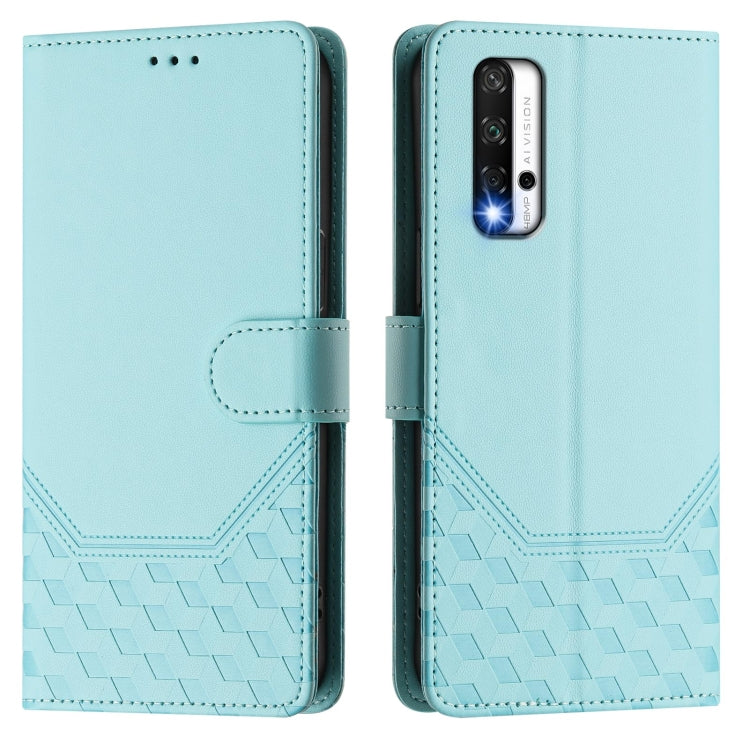 For Honor 20 / 20 Pro / 20S 4G Honeycomb Embossing RFID Leather Phone Case