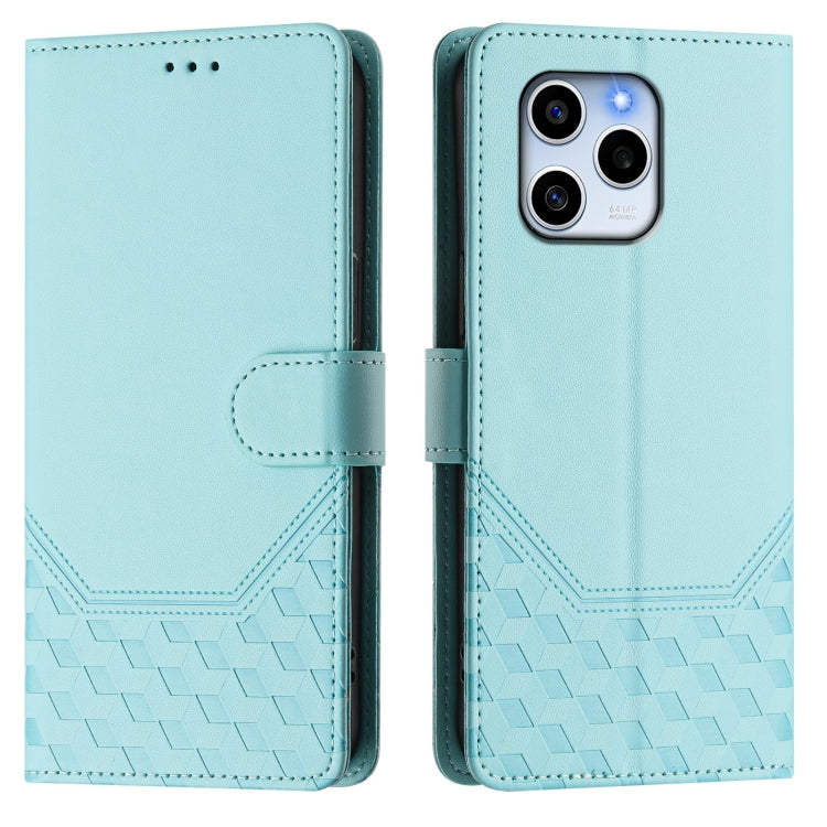 For Honor 60 SE 5G Honeycomb Embossing RFID Leather Phone Case
