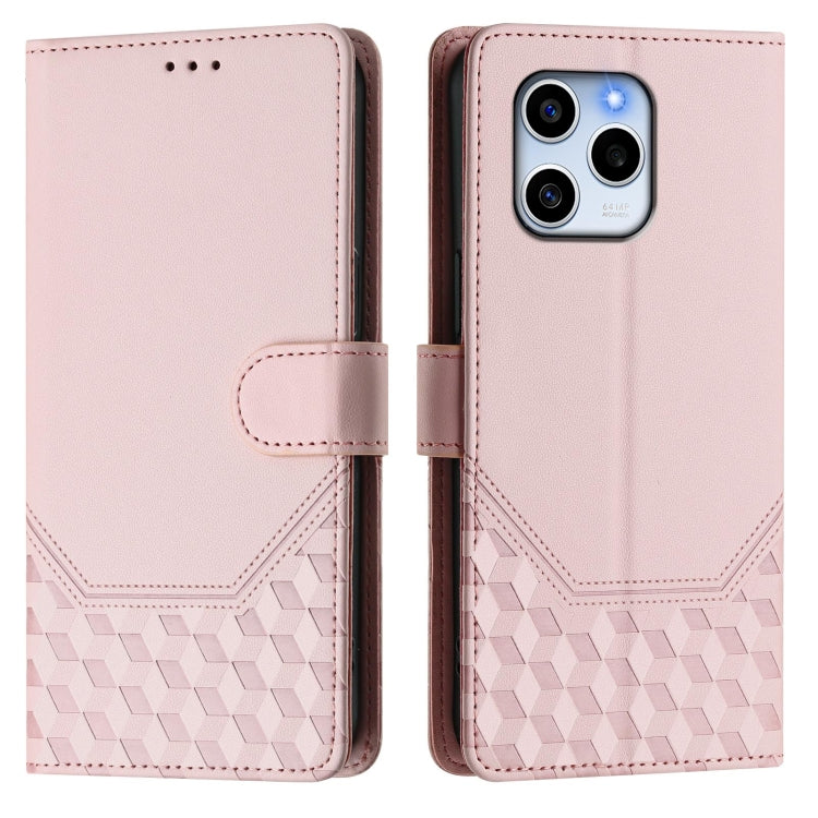 For Honor 60 SE 5G Honeycomb Embossing RFID Leather Phone Case