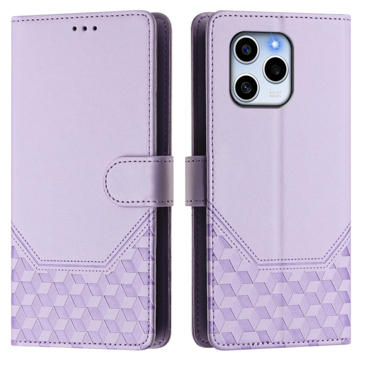 For Honor 60 SE 5G Honeycomb Embossing RFID Leather Phone Case