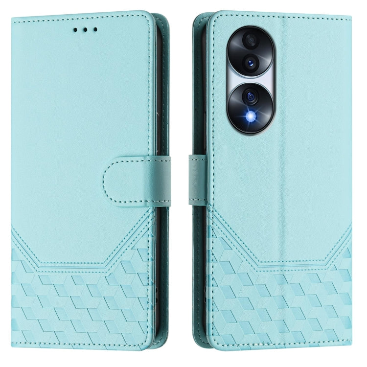 For Honor 70 Pro 5G Honeycomb Embossing RFID Leather Phone Case
