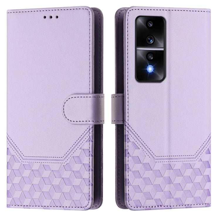 For Honor 80 GT 5G Honeycomb Embossing RFID Leather Phone Case