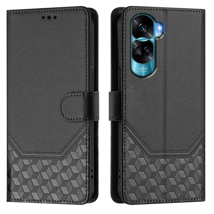 For Honor 90 Lite 5G / X50i 5G Honeycomb Embossing RFID Leather Phone Case