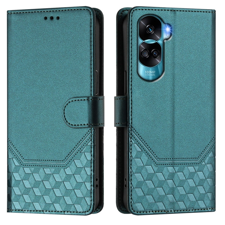 For Honor 90 Lite 5G / X50i 5G Honeycomb Embossing RFID Leather Phone Case