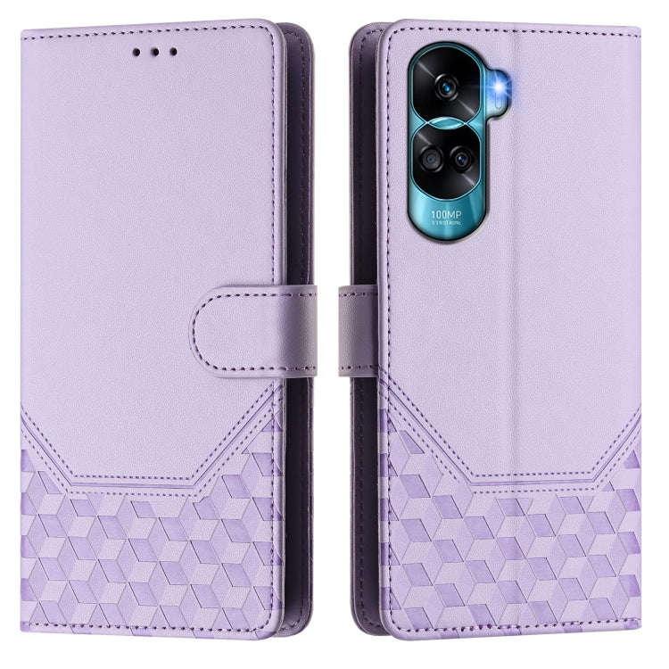 For Honor 90 Lite 5G / X50i 5G Honeycomb Embossing RFID Leather Phone Case