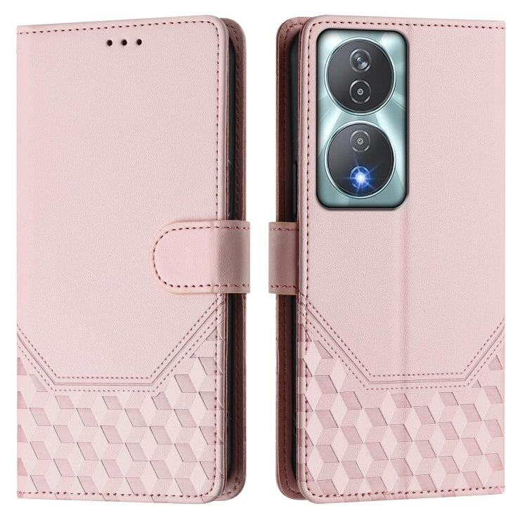 For Honor 90 Smart 5G / X7b 5G / 4G Honeycomb Embossing RFID Leather Phone Case