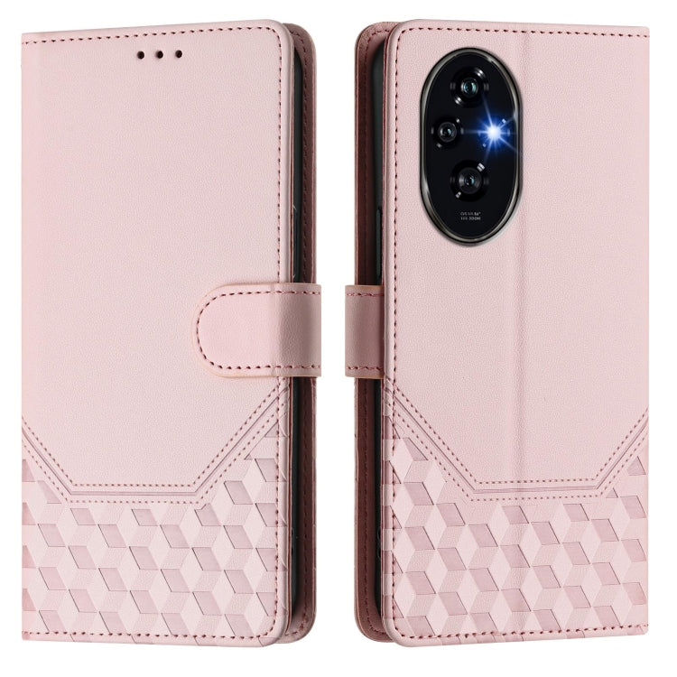 For Honor 200 Honeycomb Embossing RFID Leather Phone Case