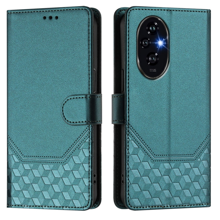 For Honor 200 Honeycomb Embossing RFID Leather Phone Case