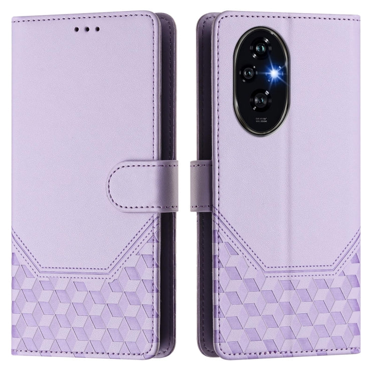 For Honor 200 Honeycomb Embossing RFID Leather Phone Case