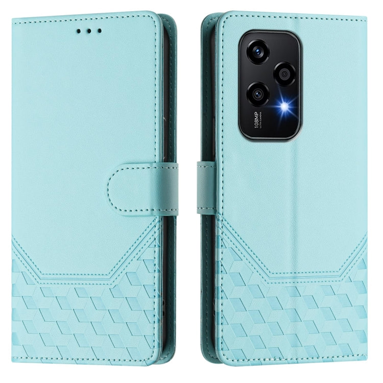 For Honor 200 Lite 5G Global Honeycomb Embossing RFID Leather Phone Case