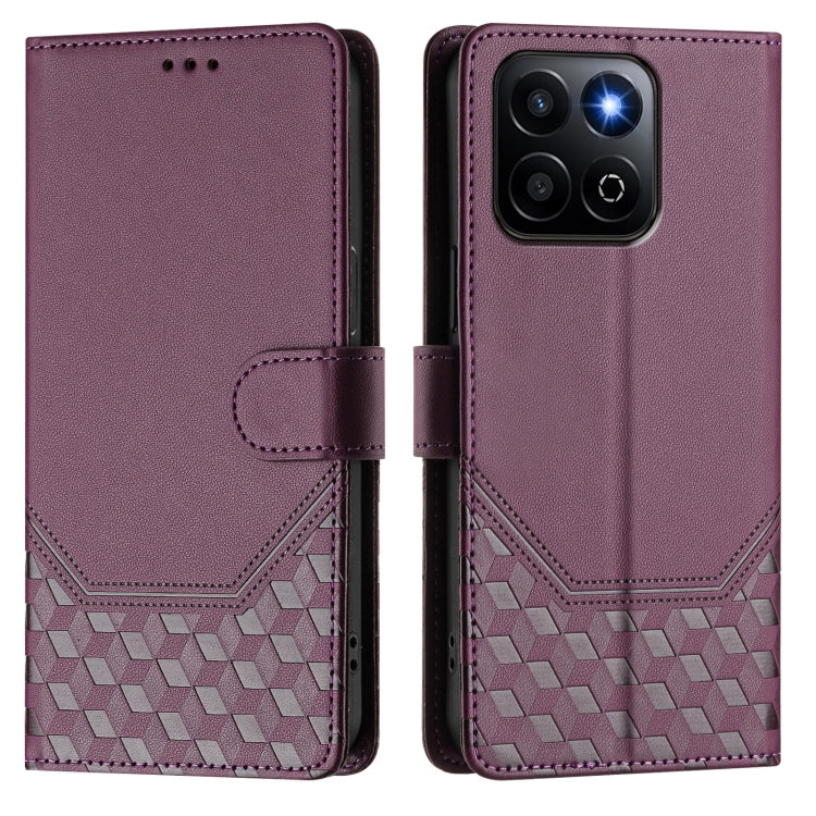 For Honor 200 Smart 5G Honeycomb Embossing RFID Leather Phone Case