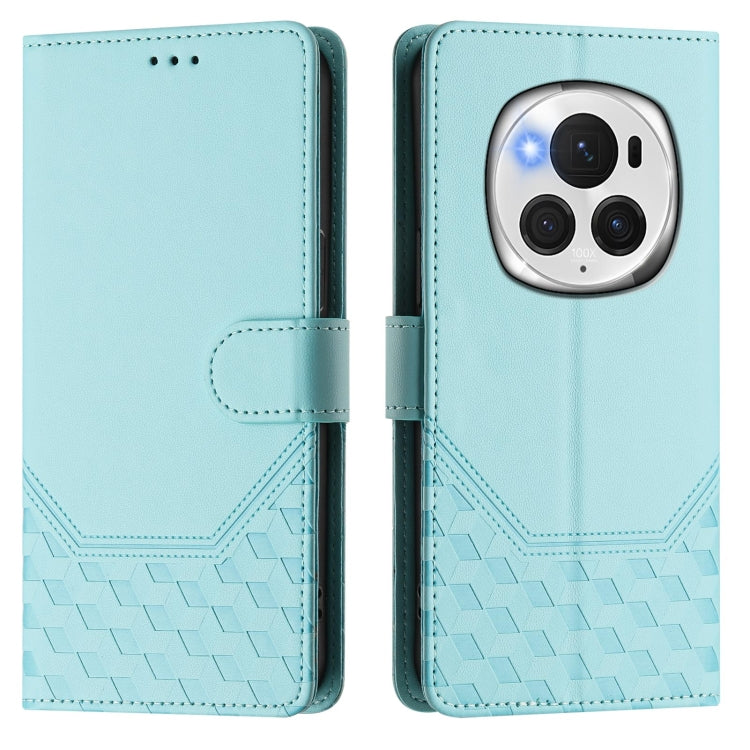 For Honor Magic6 Pro 5G Honeycomb Embossing RFID Leather Phone Case