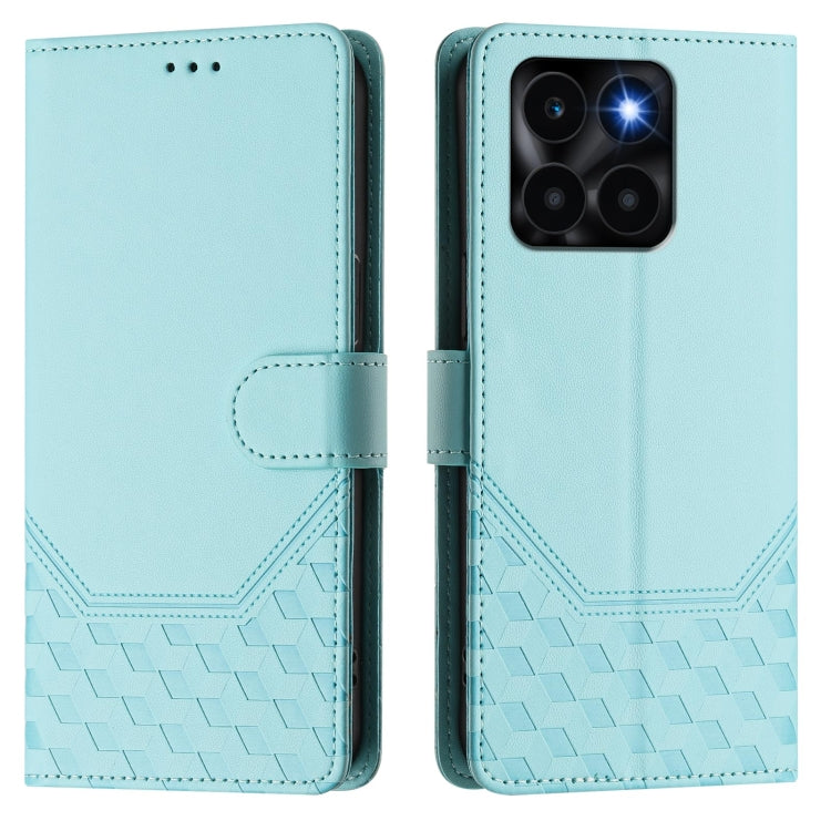 For Honor X6a 4G Honeycomb Embossing RFID Leather Phone Case