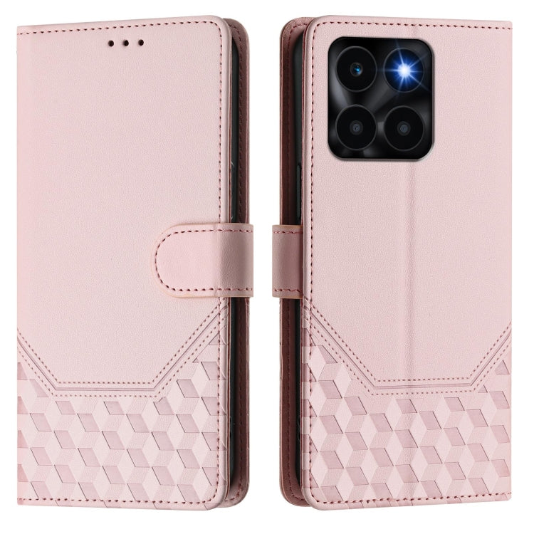 For Honor X6a 4G Honeycomb Embossing RFID Leather Phone Case