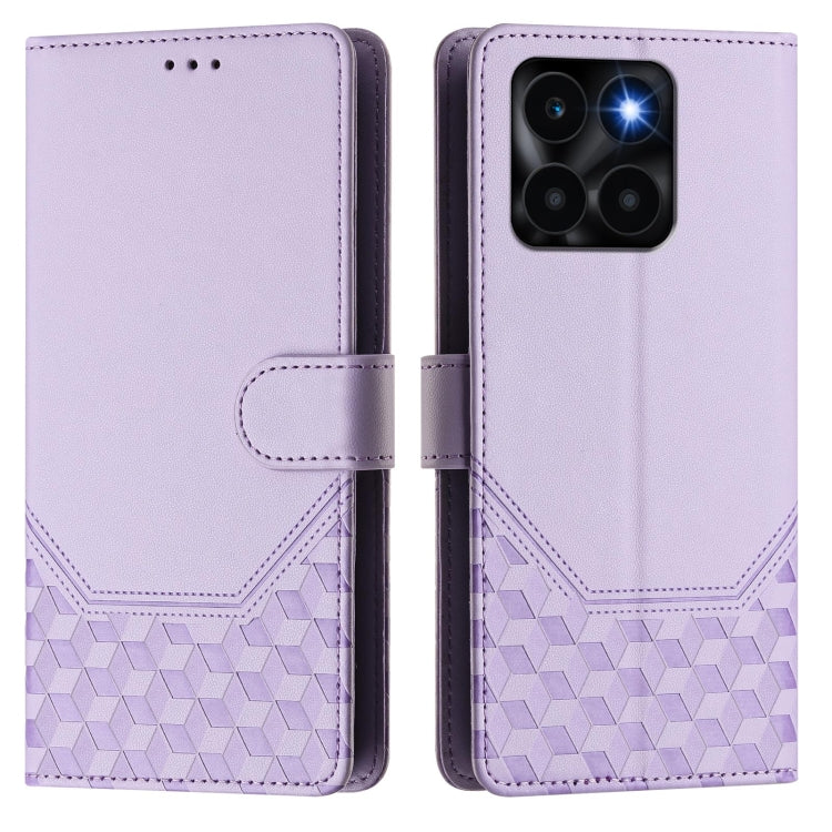 For Honor X6a 4G Honeycomb Embossing RFID Leather Phone Case