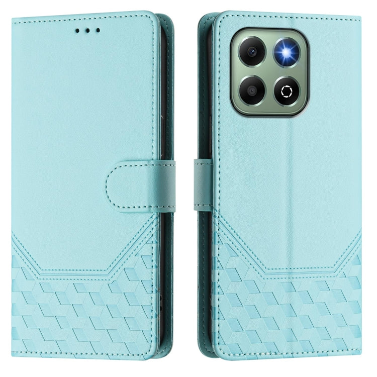 For Honor X6b Honeycomb Embossing RFID Leather Phone Case