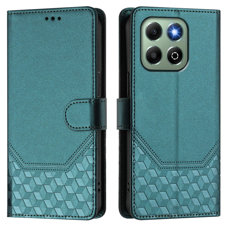 For Honor X6b Honeycomb Embossing RFID Leather Phone Case