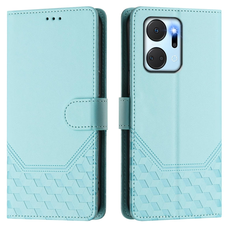 For Honor X7a 4G / Play 7T 5G Honeycomb Embossing RFID Leather Phone Case