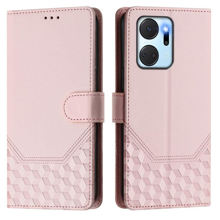 For Honor X7a 4G / Play 7T 5G Honeycomb Embossing RFID Leather Phone Case