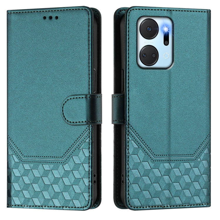 For Honor X7a 4G / Play 7T 5G Honeycomb Embossing RFID Leather Phone Case