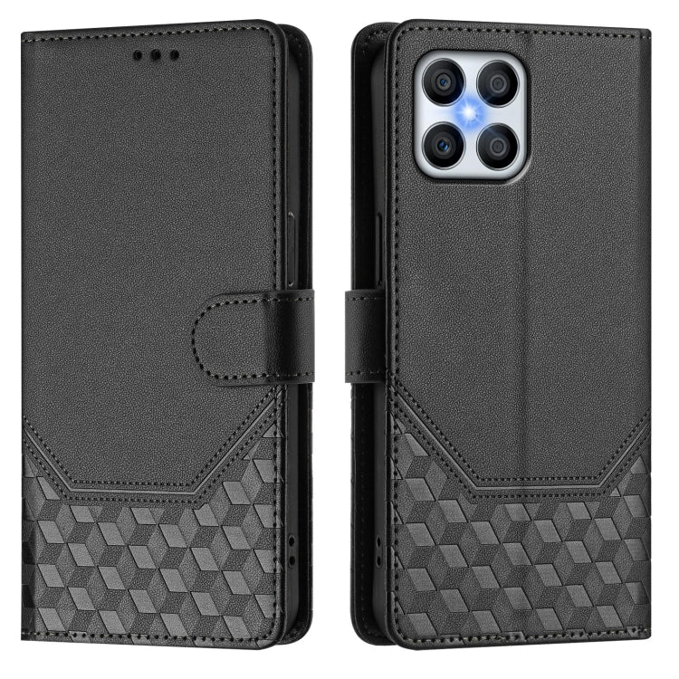 For Honor X8 4G / X30i 5G / Play 6T Pro 5G Honeycomb Embossing RFID Leather Phone Case