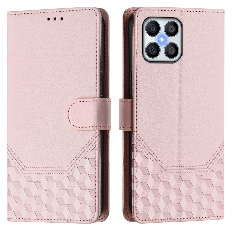 For Honor 70 Lite 5G Honeycomb Embossing RFID Leather Phone Case