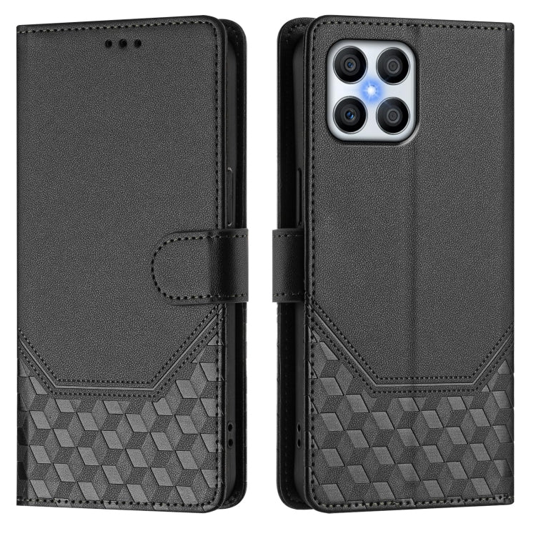 For Honor 70 Lite 5G Honeycomb Embossing RFID Leather Phone Case