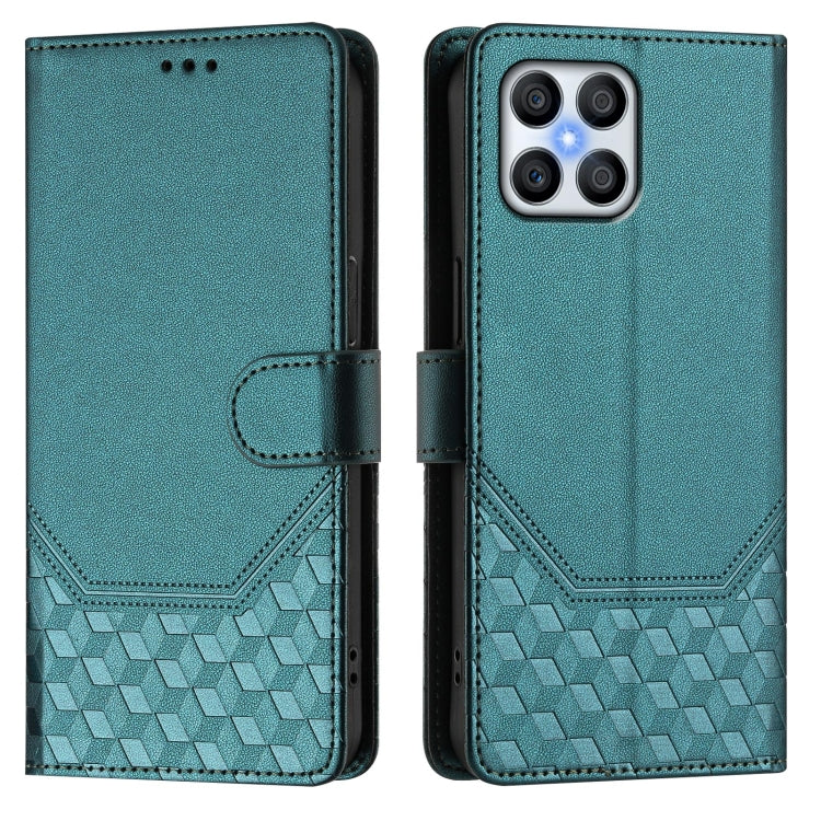 For Honor 70 Lite 5G Honeycomb Embossing RFID Leather Phone Case