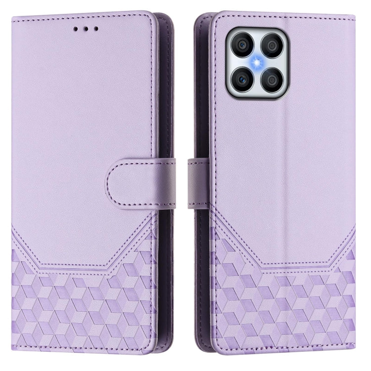 For Honor 70 Lite 5G Honeycomb Embossing RFID Leather Phone Case