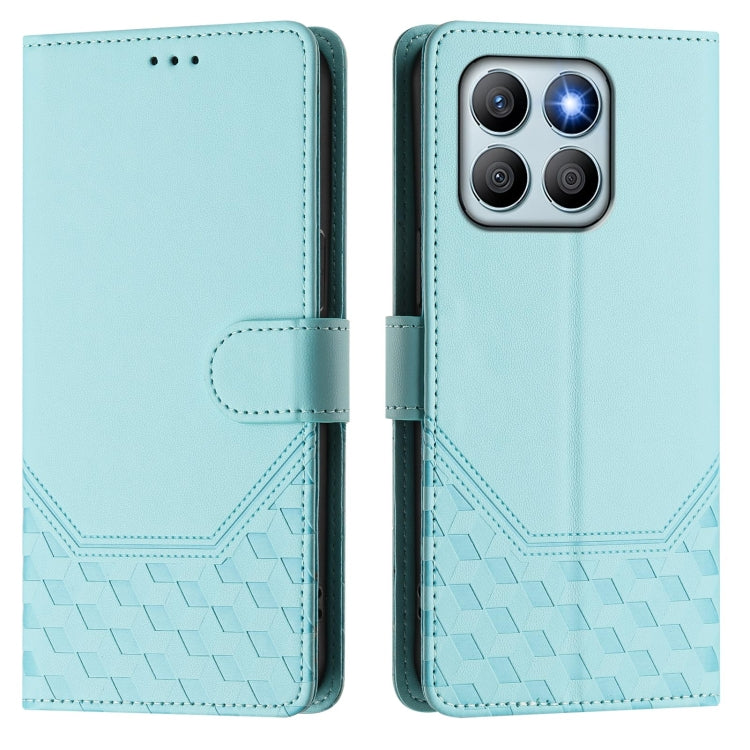 For Honor X8b 4G Honeycomb Embossing RFID Leather Phone Case