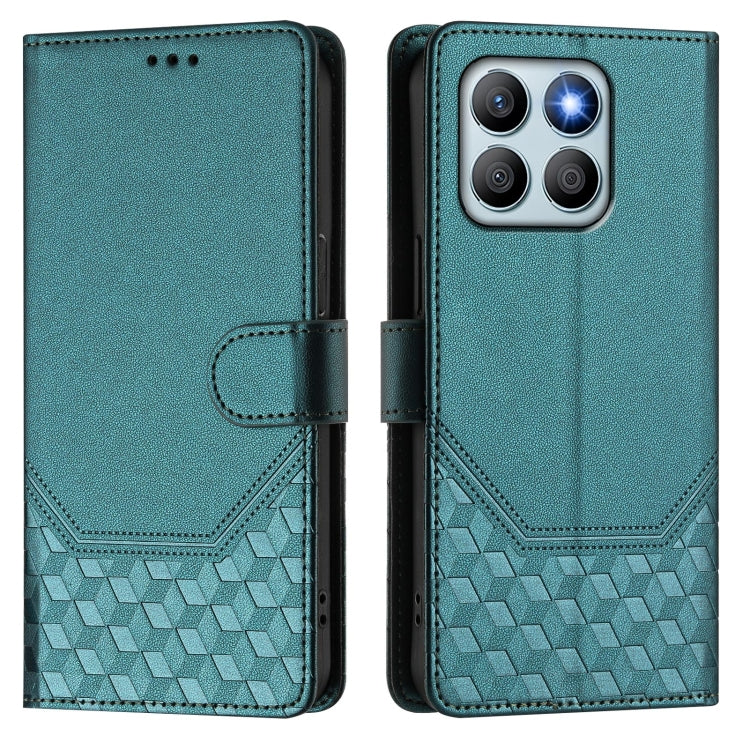 For Honor X8b 4G Honeycomb Embossing RFID Leather Phone Case