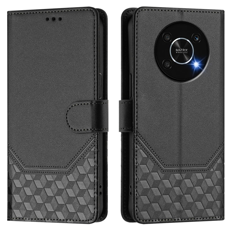 For Honor X30 5G / X9 5G / 4G Honeycomb Embossing RFID Leather Phone Case