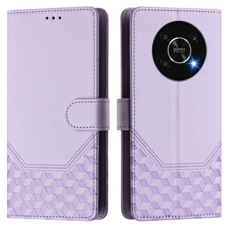 For Honor X30 5G / X9 5G / 4G Honeycomb Embossing RFID Leather Phone Case