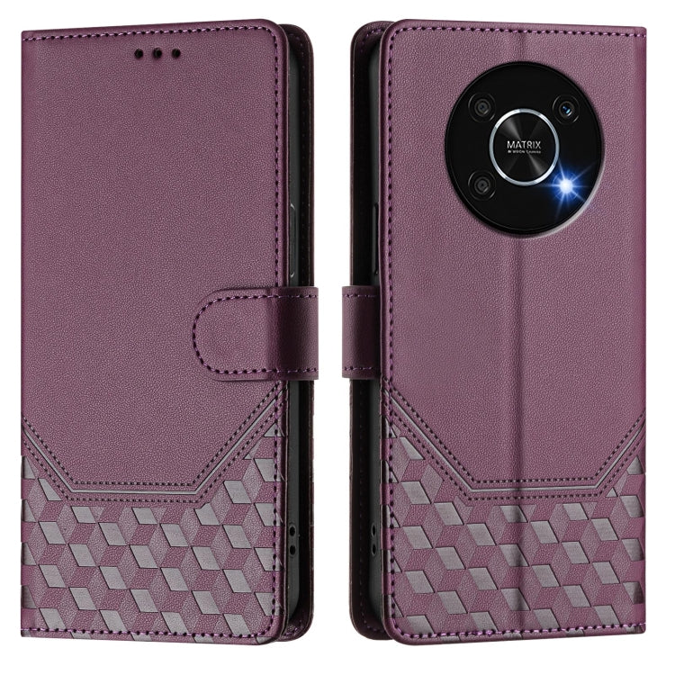 For Honor X30 5G / X9 5G / 4G Honeycomb Embossing RFID Leather Phone Case