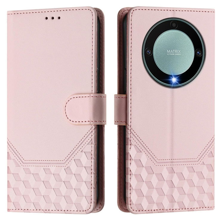 For Honor X40 5G / X9a 5G / Magic5 Lite Honeycomb Embossing RFID Leather Phone Case
