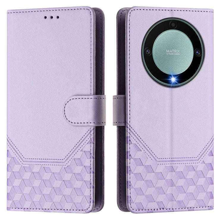 For Honor X40 5G / X9a 5G / Magic5 Lite Honeycomb Embossing RFID Leather Phone Case