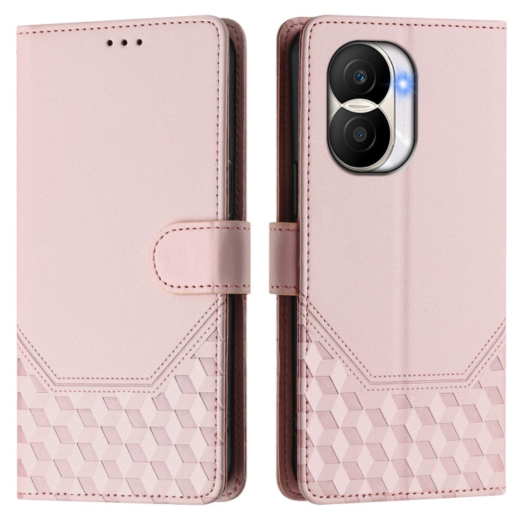For Honor X40i 5G Honeycomb Embossing RFID Leather Phone Case