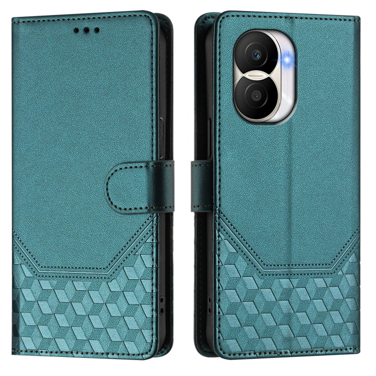 For Honor X40i 5G Honeycomb Embossing RFID Leather Phone Case