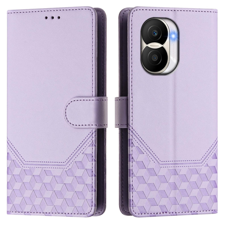 For Honor X40i 5G Honeycomb Embossing RFID Leather Phone Case