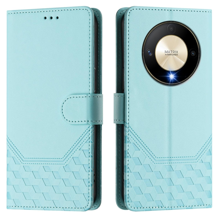 For Honor X9b 5G / Magic6 Lite 5G Honeycomb Embossing RFID Leather Phone Case