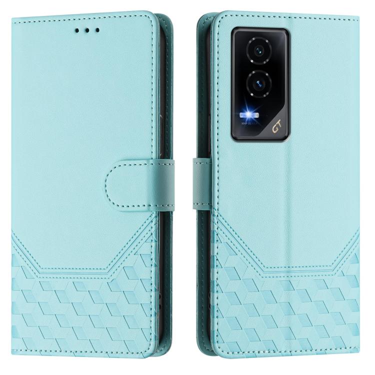 For Honor GT Honeycomb Embossing RFID Leather Phone Case