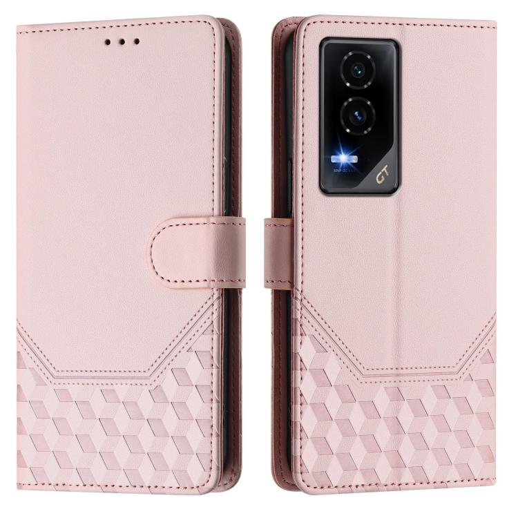 For Honor GT Honeycomb Embossing RFID Leather Phone Case